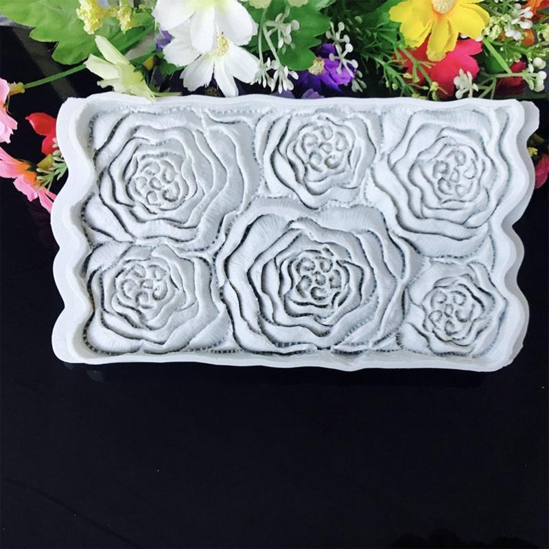 Silicone Fondants Molds Clay Candle Moulds Peony Shape Bakewares Baking Accessoy