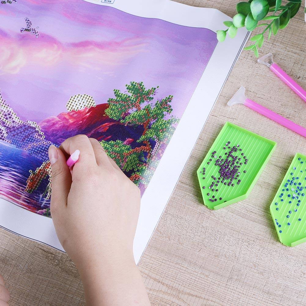 DIY Diamond Painting Tool Cross Stitch Tray Pen Mud Sewing Accessories Kit
