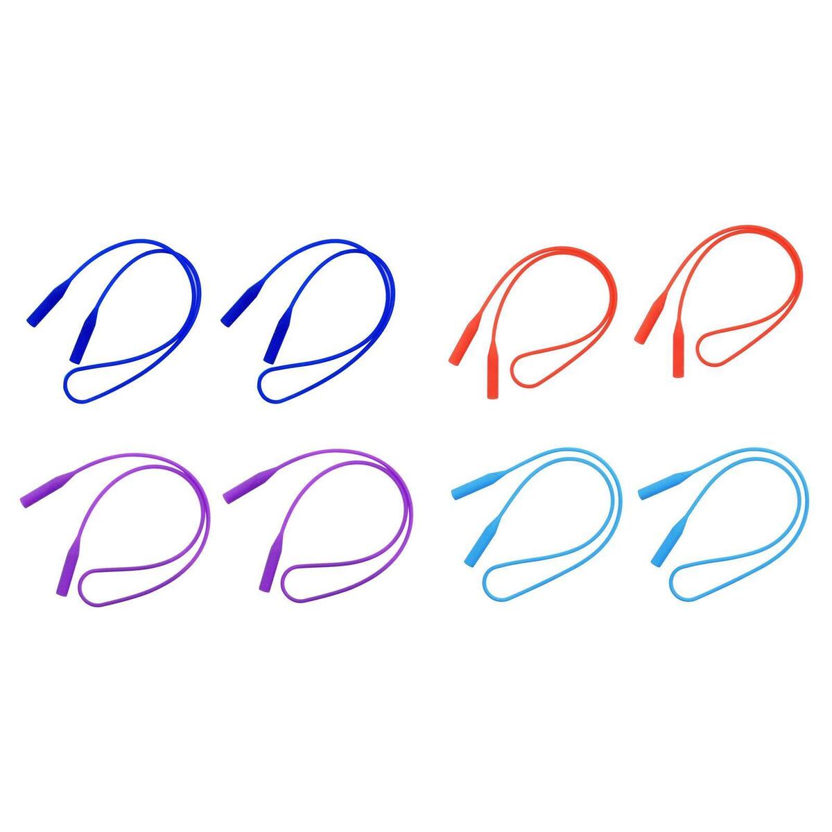 8pcs Elastic Silicone Eyewear Strap Sunglasses Non Slip Sports Band Holder