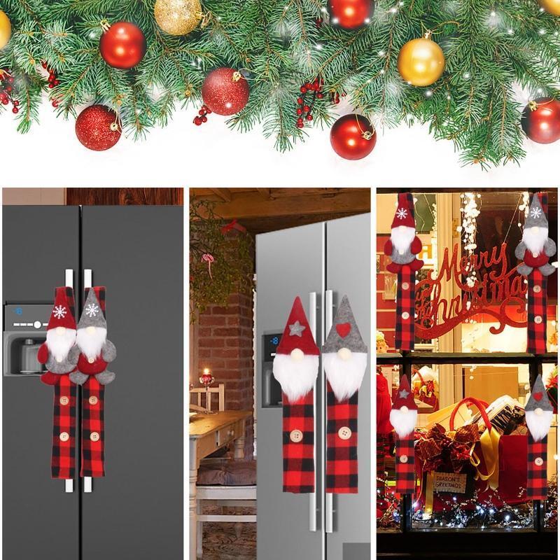 Xmas Festival Winter Door Handle Covers Window Display Cabinet Seasonal Decors