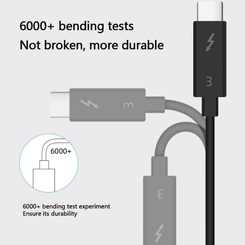 Thunderbolt 3 Cable 40Gbps Supports 100W 20V/5A Charging 2.3ft/0.7m Reliable