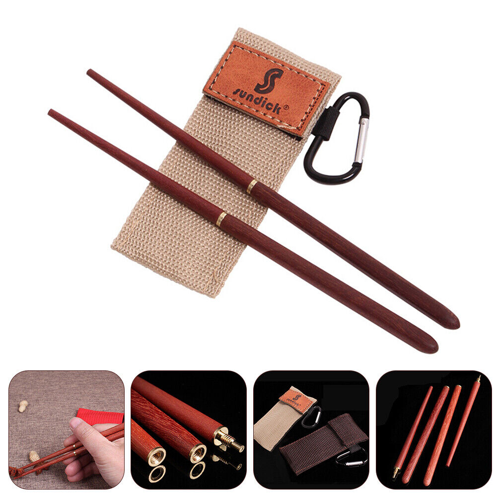 1 Pair Wooden Folding Chopsticks Outdoor Camping Picnic Portable Tableware
