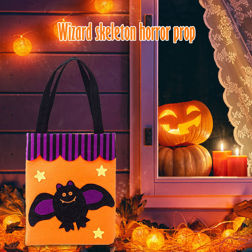 Halloween Non-woven Candy Bags Trick or Treat Tote Party Decoration (Bat)
