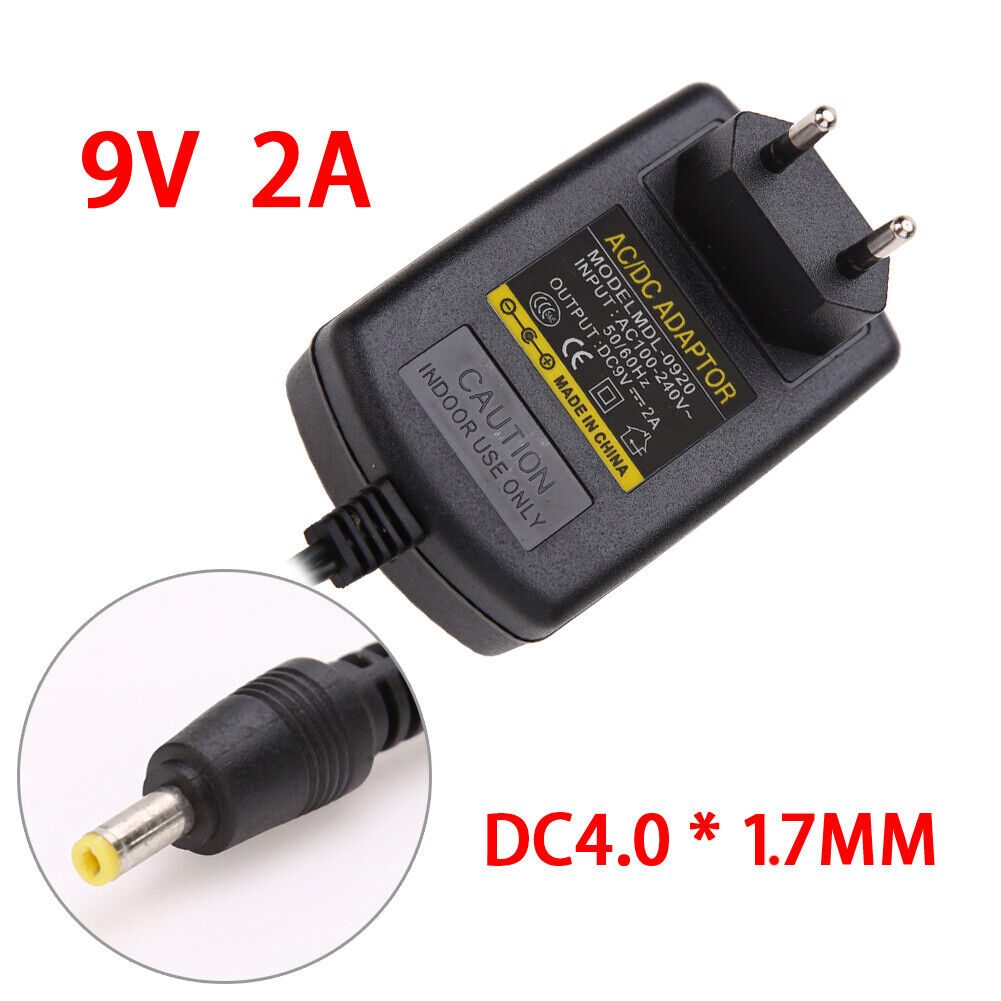 Regulated AC to DC 4.0mmx1.7mm 9V 2A Switching Power Supply Adapter (EU)