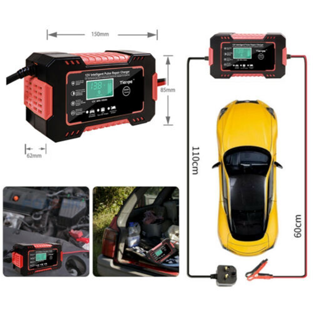 AGM/GEL Fast Charging Automatic Jump Starter Pulse Repair Car Battery Charger