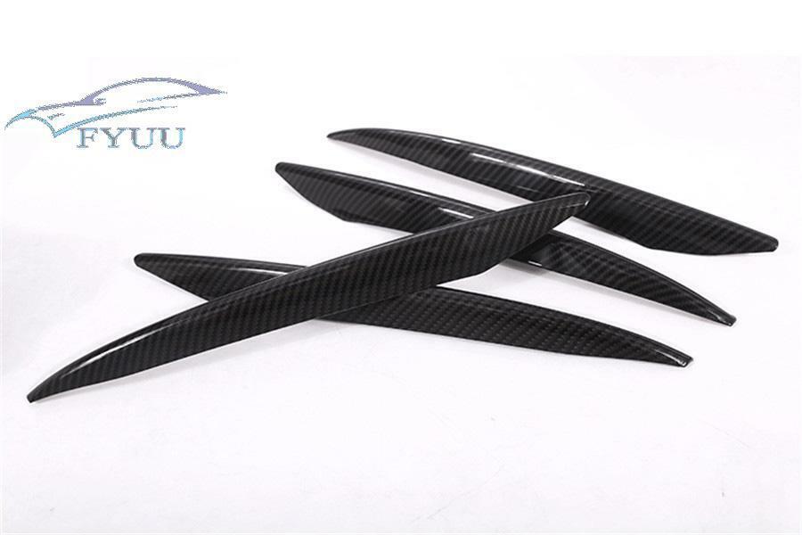 4PCS Carbon Fiber Style Front Fog Light Lamp Cover Trim Slat For Benz W213 16-20