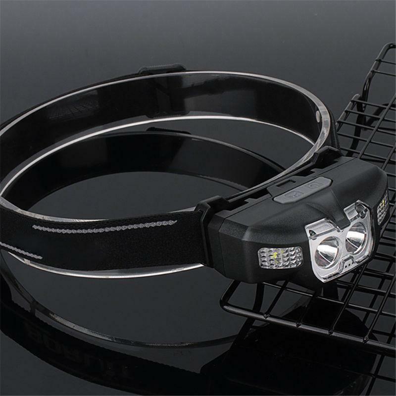 LED IR Motion Sensor Mini Headlamp Red 5-Mode Headlight Rechargeable Head Light
