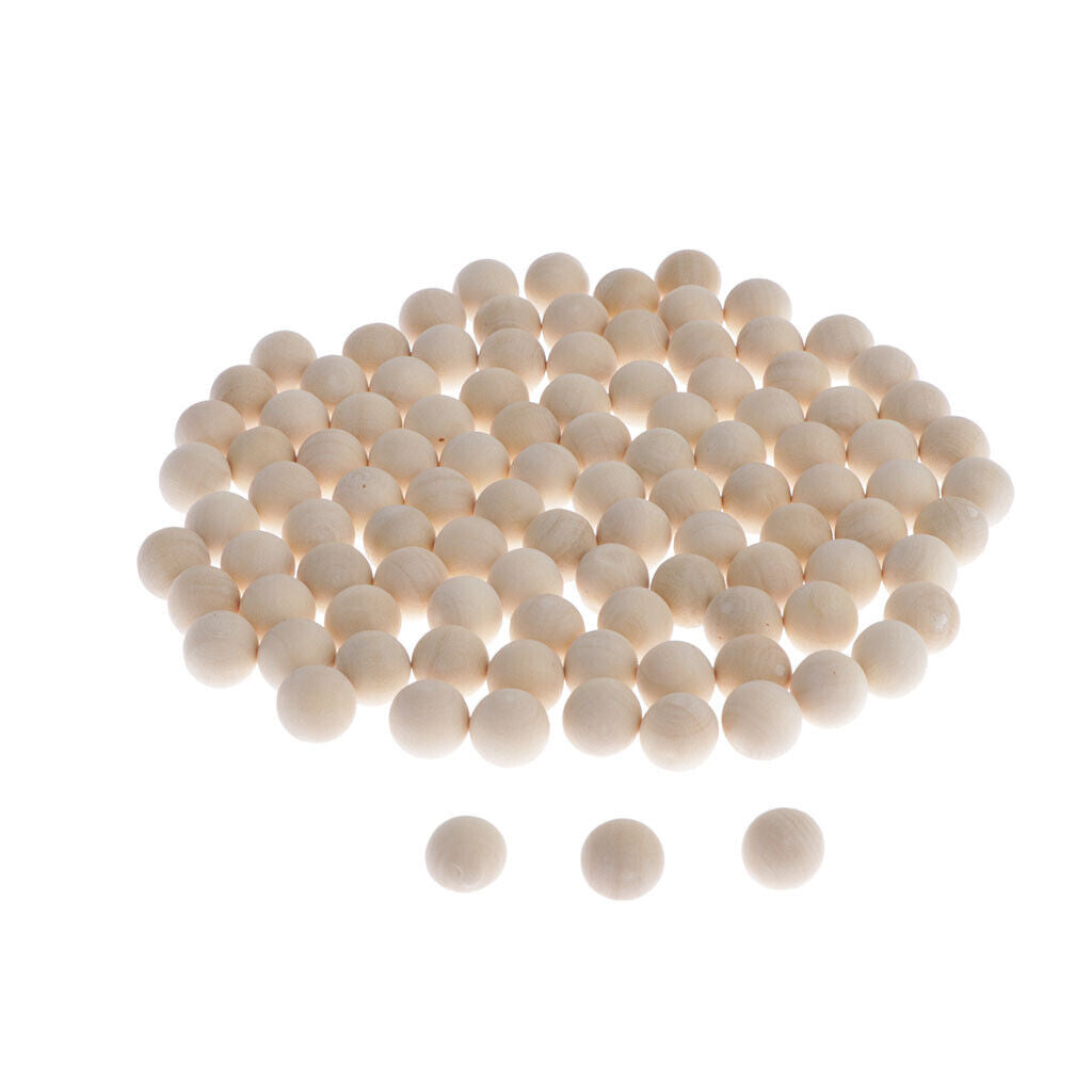100xHardwood Balls Solid  Beech Wooden Balls  Crafts Making 10mm