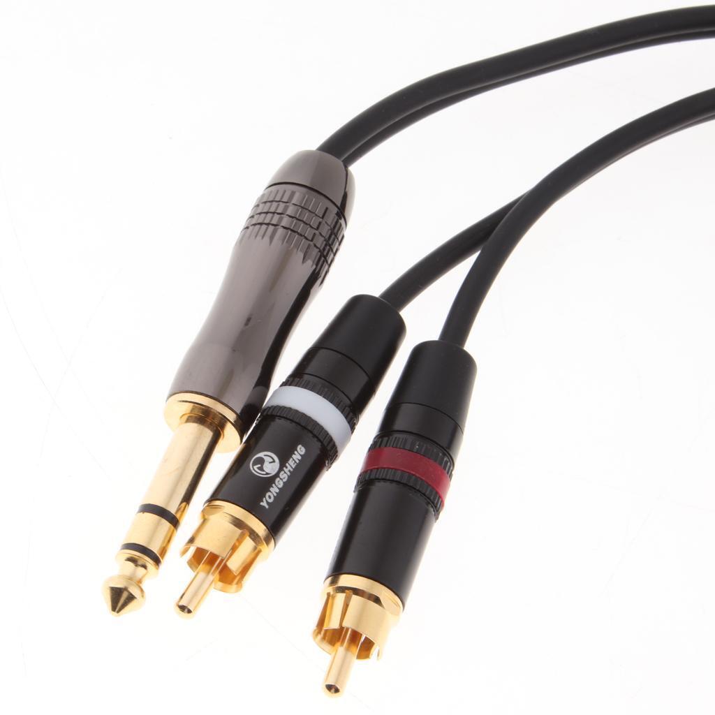 6.35mm to Dual RCA Amplifier Mixing Console TRS Audio Cable 1.5meter