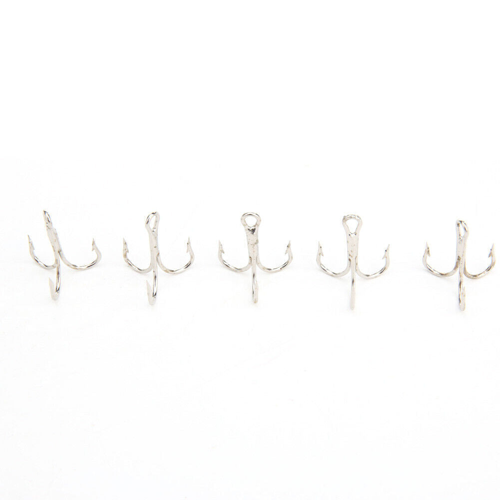 50pcs Barbed Crank Sharp Fishing Hooks Tackles with 3 Anchors (4#)