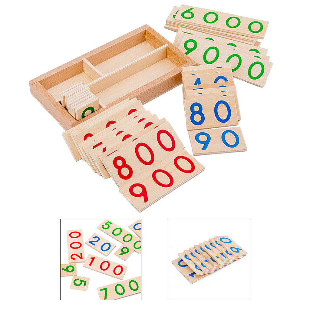 Wooden Number Card Pre-school Counting Motor Skill Montessori
