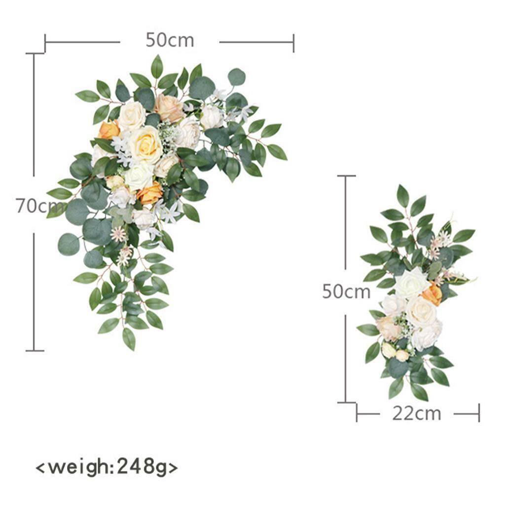 Handmade Arch Flowers Champagne  Flower Backdrop Wreath Decor  Pieces