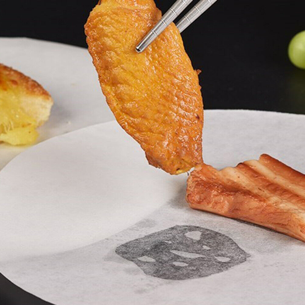 100pcs Round Hamburger Oil Blotting Paper BBQ Grill Paper Absorbing Sheet