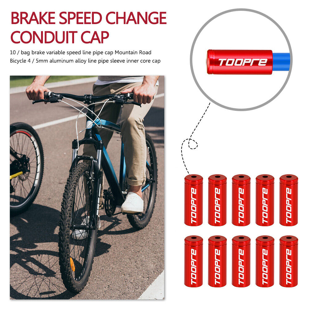 10pcs MTB Road Bike Brake Cable End Caps Inner Wire Tips (Red 4mm Shift)