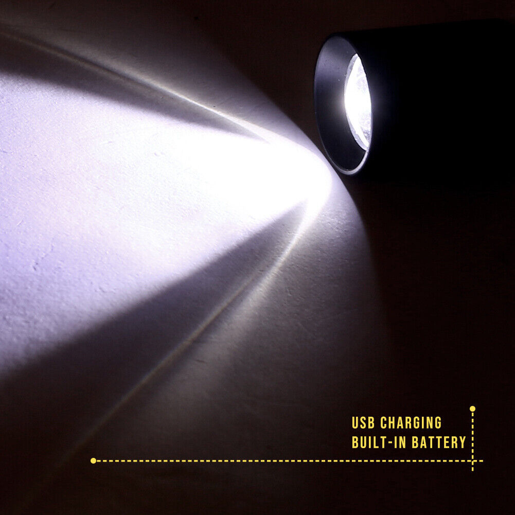 USB Rechargeable Hanging Flashlight Zoomable LED Torch Camping Tent Lamp