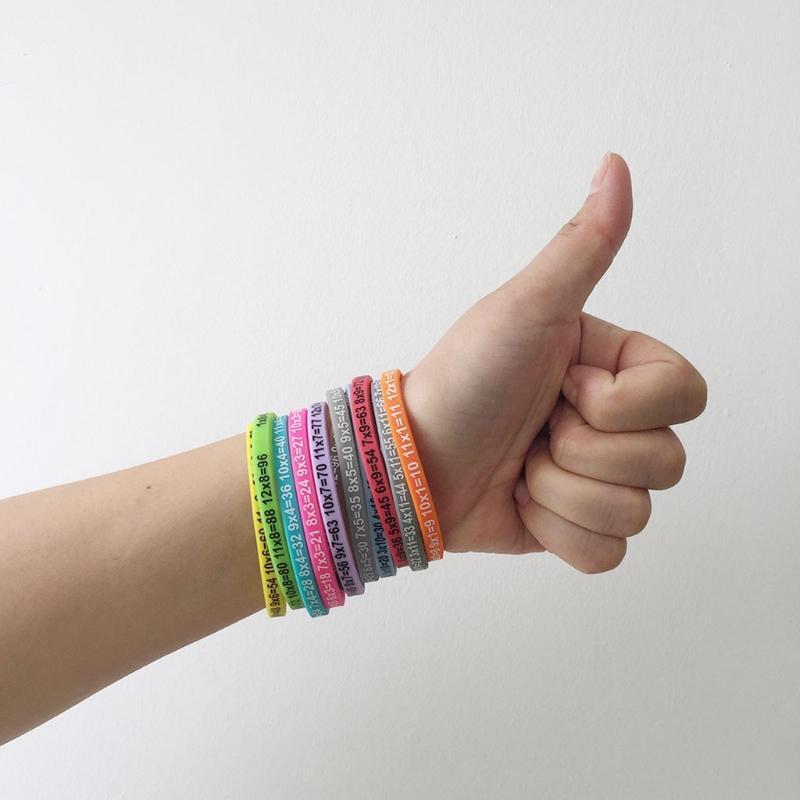12x Silicone Multiplication Table Bracelets Jewelry for Memorized the Formulas