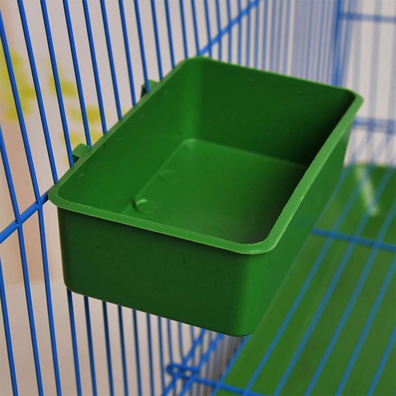 Bird Feeder Cups Plastic Hanging Food Bowls with Hooks Bird Bath for Budgerigar