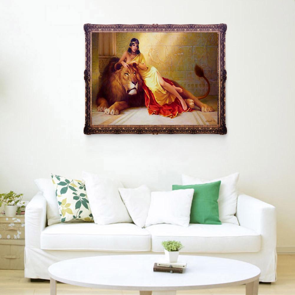 5D Diamond Painting DIY Girl Lion Embroidery Cross Stitch Home Art Decor