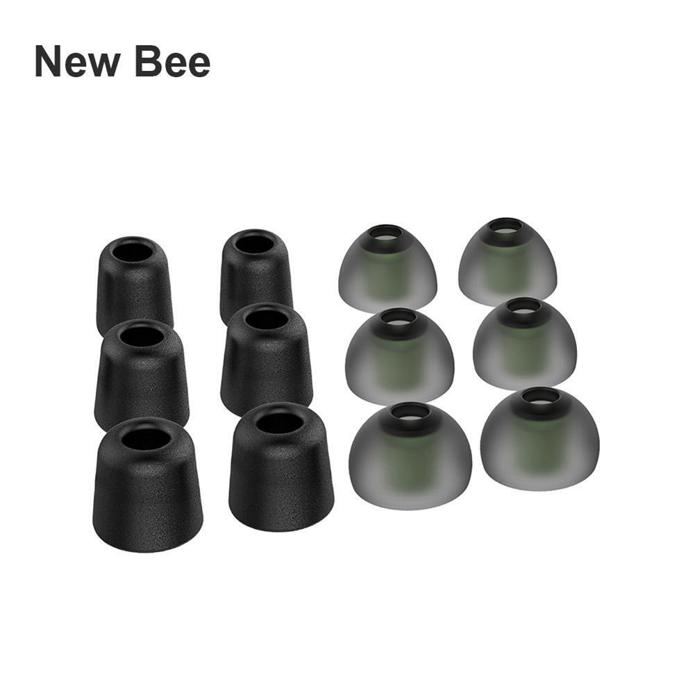 New Bee Noise Isolating Memory Foam Ear Tips Silicone Earmuffs (Black)