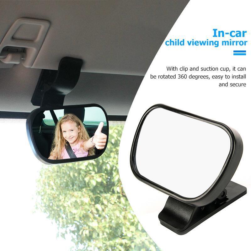 2 in 1 Baby Car Mirror Convex Shatterproof Backseat Kids Rear View Mirror