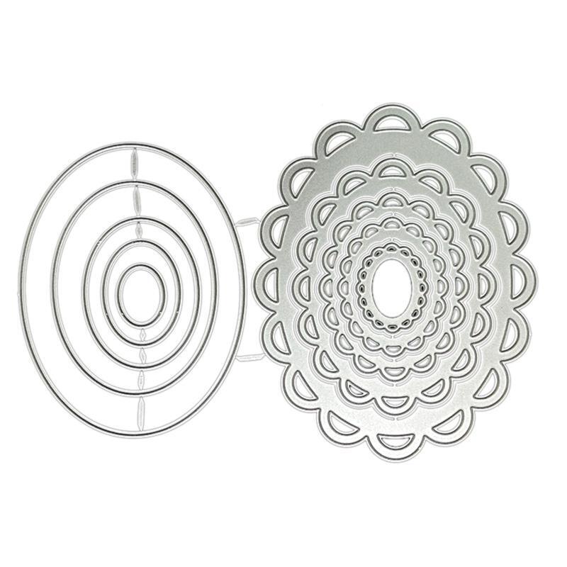 Lace Oval Nesting Frame Metal Cutting Dies Stencil DIY Scrapbooking Template