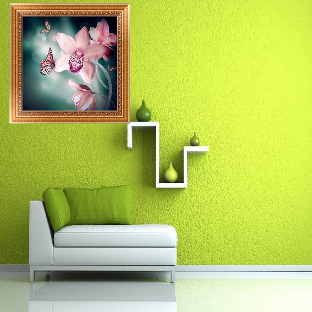 5D Diamond Painting Orchid Flower Embroidery Cross Stitch Craft Home Decor