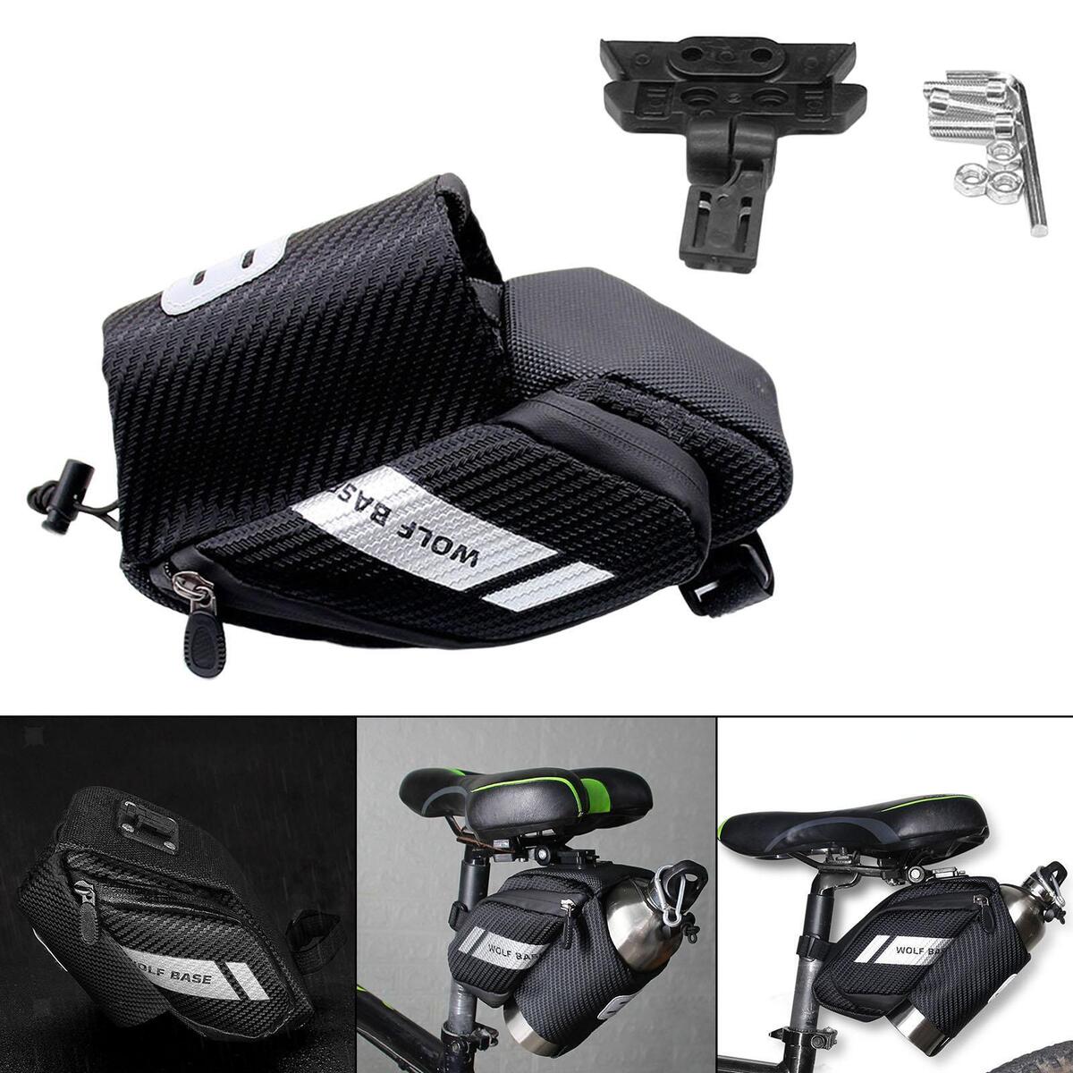 Bike Seat Storage Bag Bicycle Bottle Holder Pocket Accessories Reflective