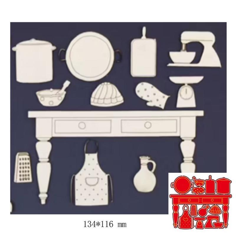 Table Pot Metal Cutting Dies Stencil DIY Scrapbooking Album Paper Card Template
