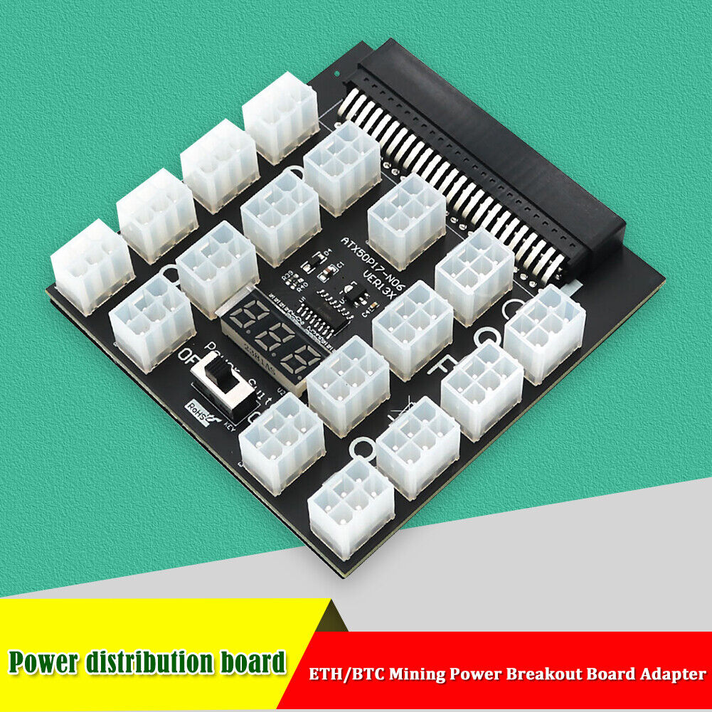 ATX Power Breakout Board for Miner Graphics Card 17 Port 50(2x25)Pin Module