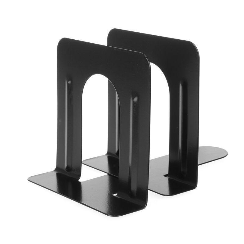 2 Pcs Decorative Metal Bookend Magazine Organizer Holder Office Standing Bookend