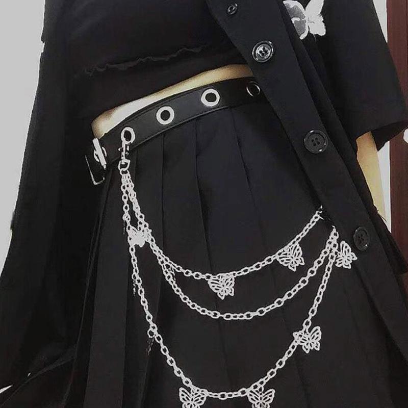 6 Pieces Pendant Pant Chain Women Multi Layer Street Metal Trousers Key Chain
