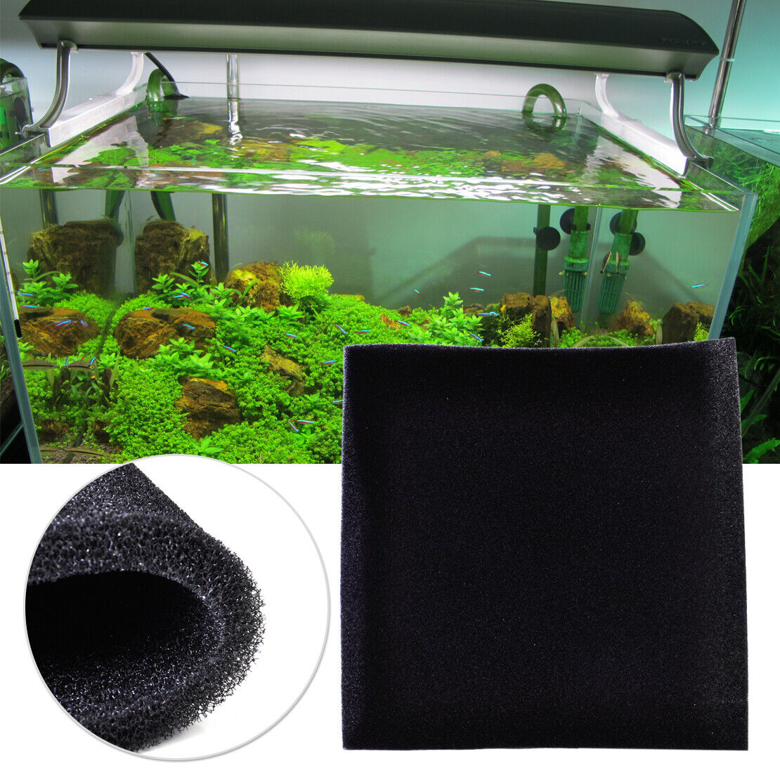 50x50x2cm Fish Tank Pond Aquarium Sponge Pad Biochemical Filter Filtration Li
