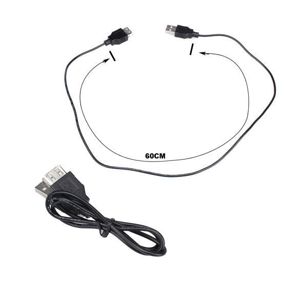 60cm 2ft USB 1.1 Extension Cable USB A Male Plug to A Female Socket Lead