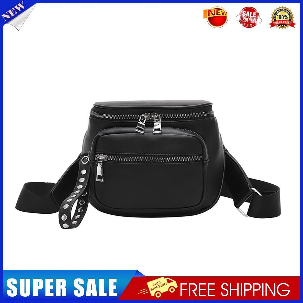 Fashion Multi-pocket Chest Bag Women Leather Shoulder Messenger Saddle Pack