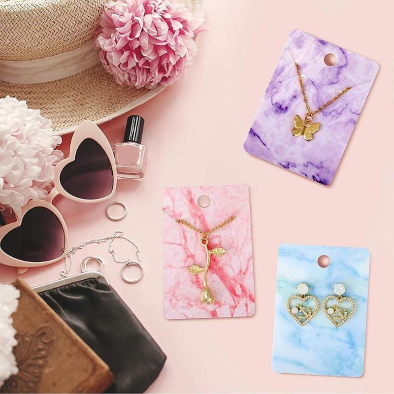 Marble Earring Display Card Set Include Jewelry Display Cards Self-Seal Bags