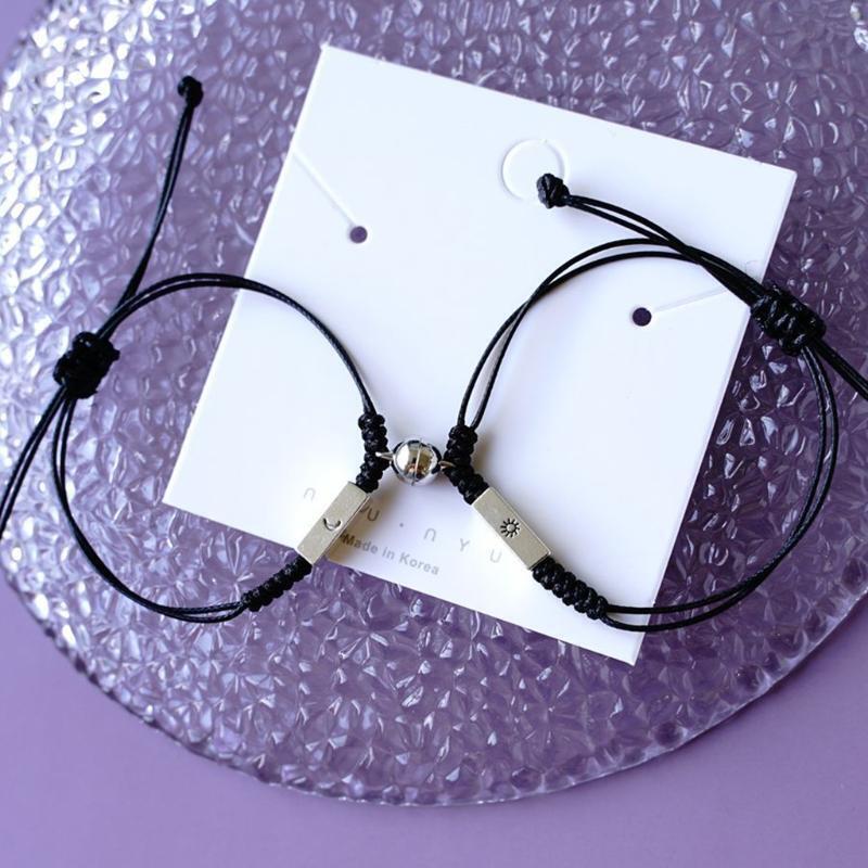 Stars Moon Bracelet Magnets Jewelry Adjustable Rope Braid Rope Band Bracelet