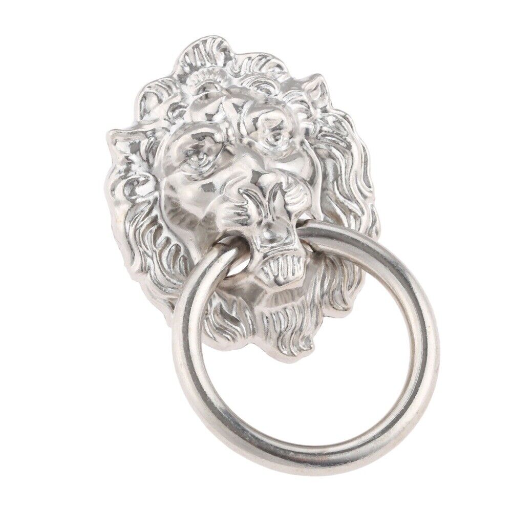1x Lion Head Drop Ring Pull Handle Door Cabinet Knob Drawer Chest Cupboard Decor