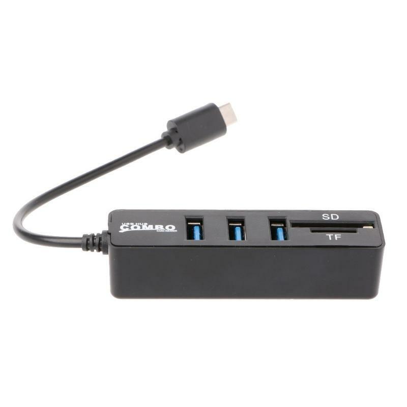 Multi-Port USB Type-C Hub 3 Port USB 2.0 Splitter High Speed SD TF Card Reader