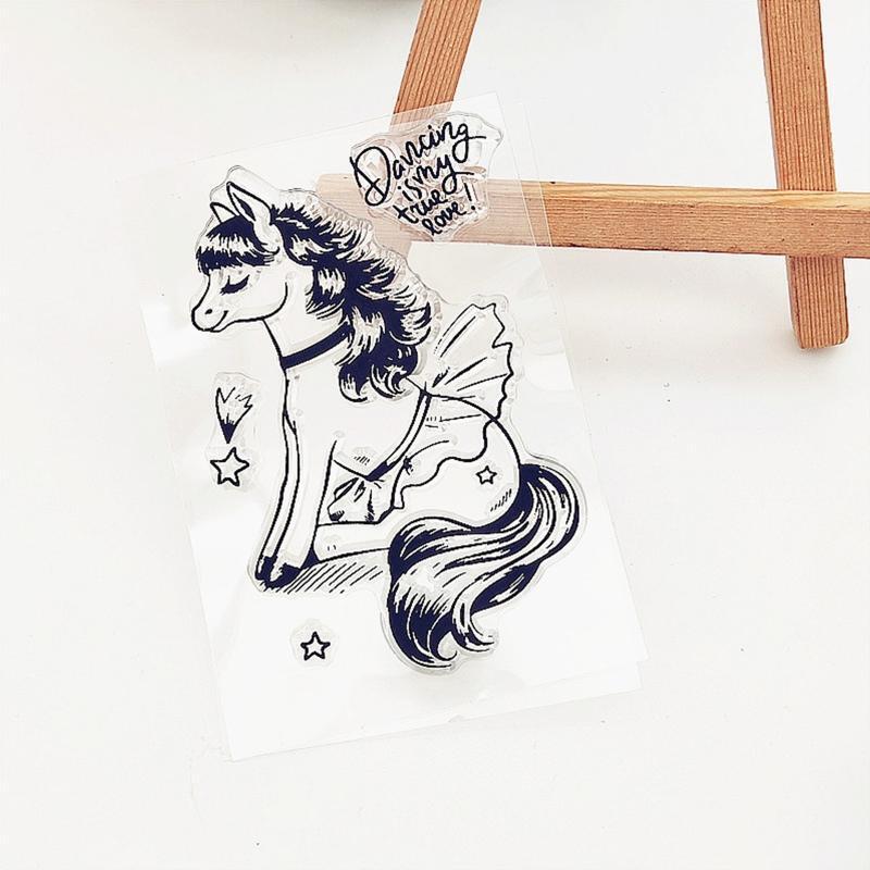 Pony Silicone Clear Stamp DIY Seal Scrapbooking Embossing Photo Album Decorative