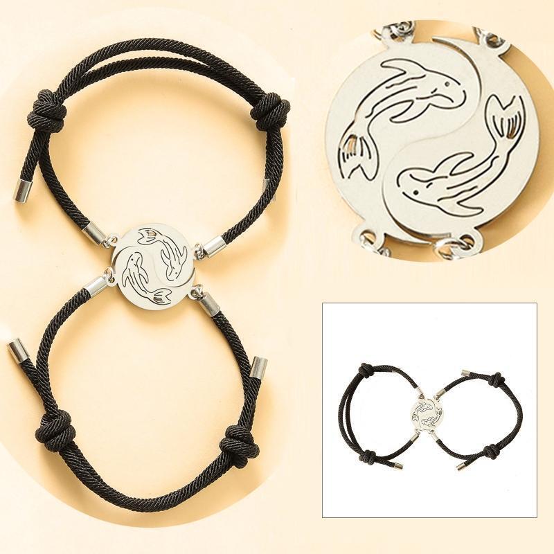 Stainless Steel Tai Chi Fish Couple Hand-pulling Adjustable Hand Rope 2-piece