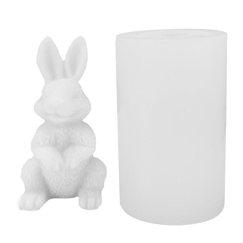 Cute Bunny Shape Silicone Candle Mold Plaster Car Fragrance Clay Mold Epoxy Mold