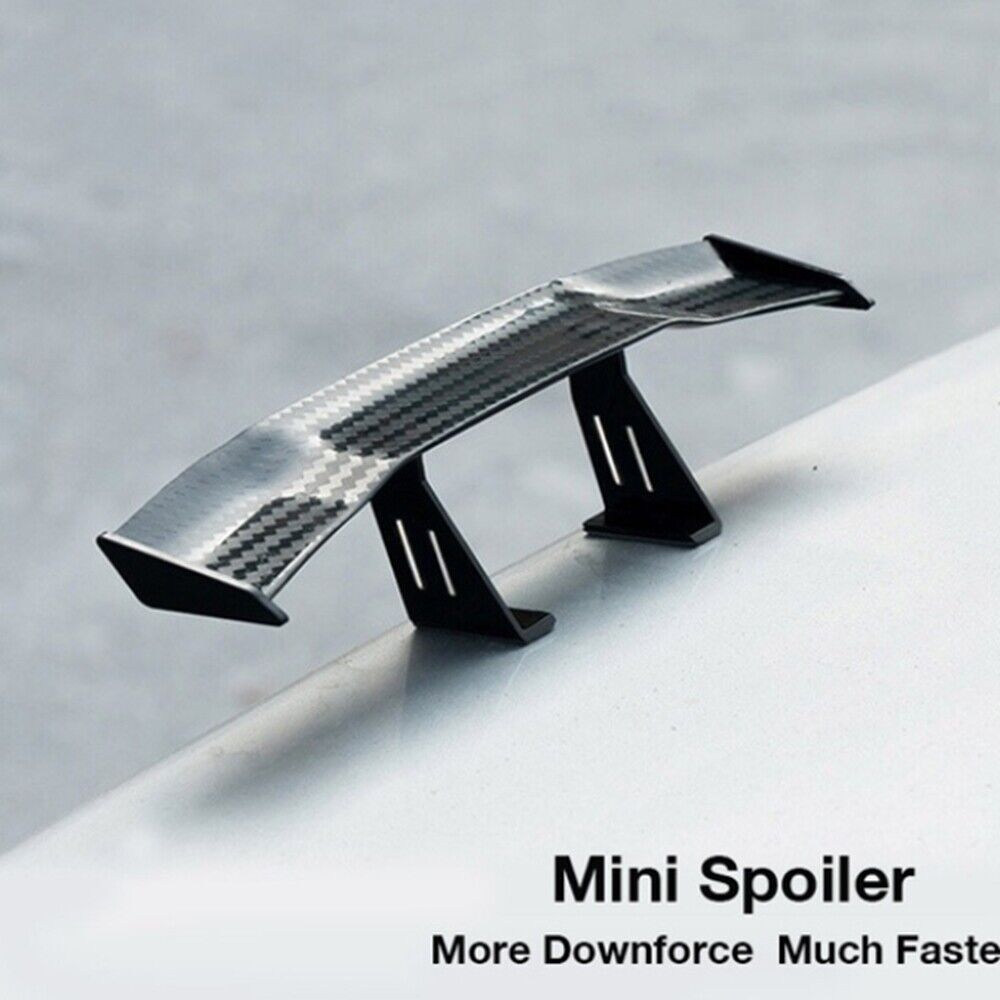 ABS Black Car Tail Decoration Rear Trunk Wing Carbon Fiber Mini Spoiler