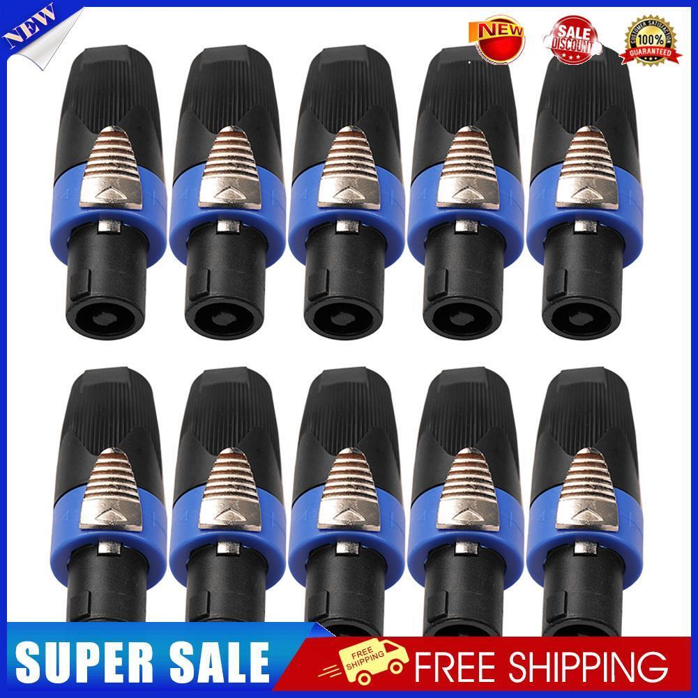 10x 4 Pole Audio Speaker Plugs Twist Lock Connectors for Neutrik NL4FC