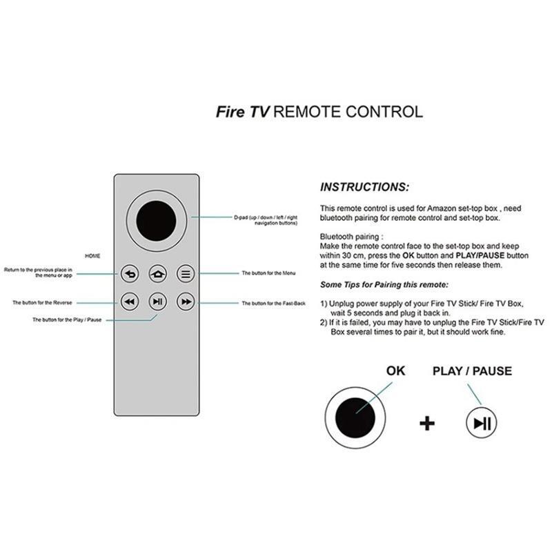 CV98LM Replacement For Fire Stick Box W87CUN Remote Control Clicker Player