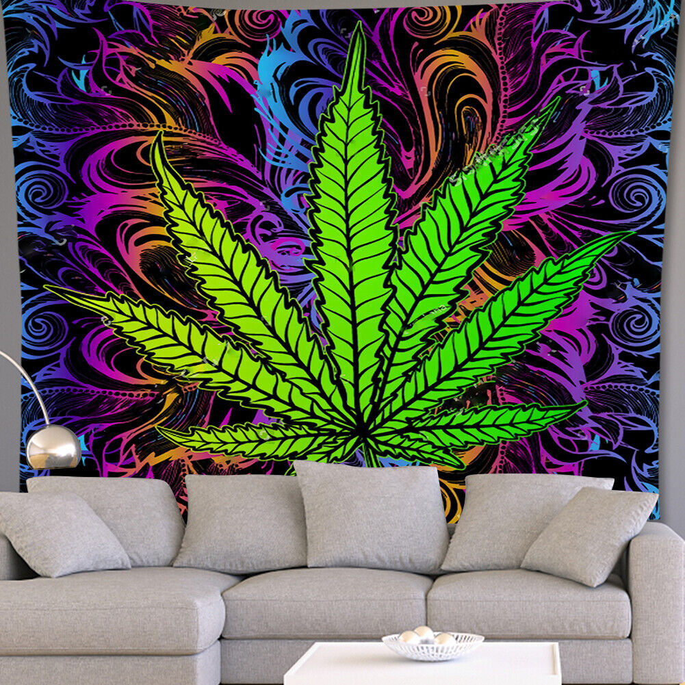 Maple Leaf Wall Hanging Tapestry Bedroom Carpet Background Art (200x145cm)