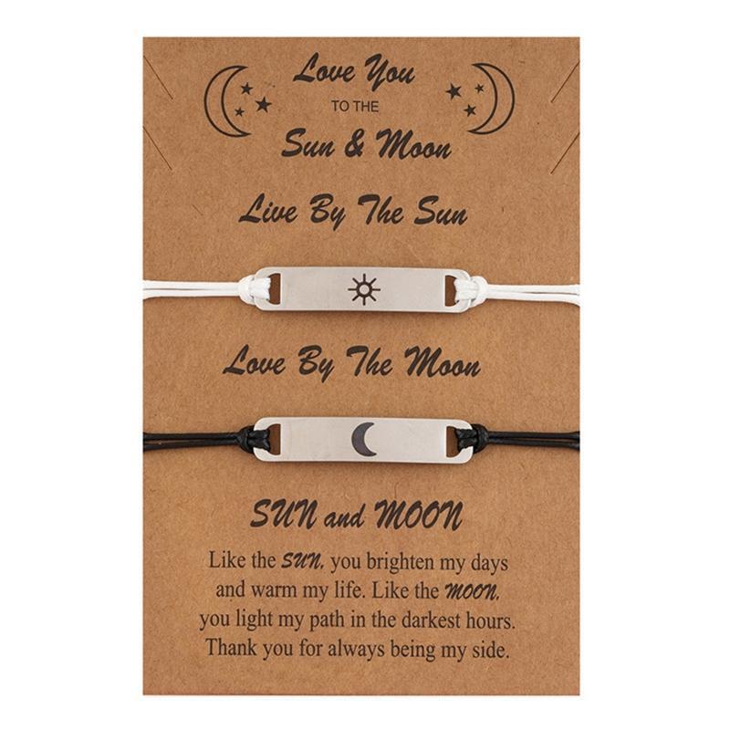Pinky Promise Bracelet Sun & Moon Bracelets for Sisters Couple Gifts for Her