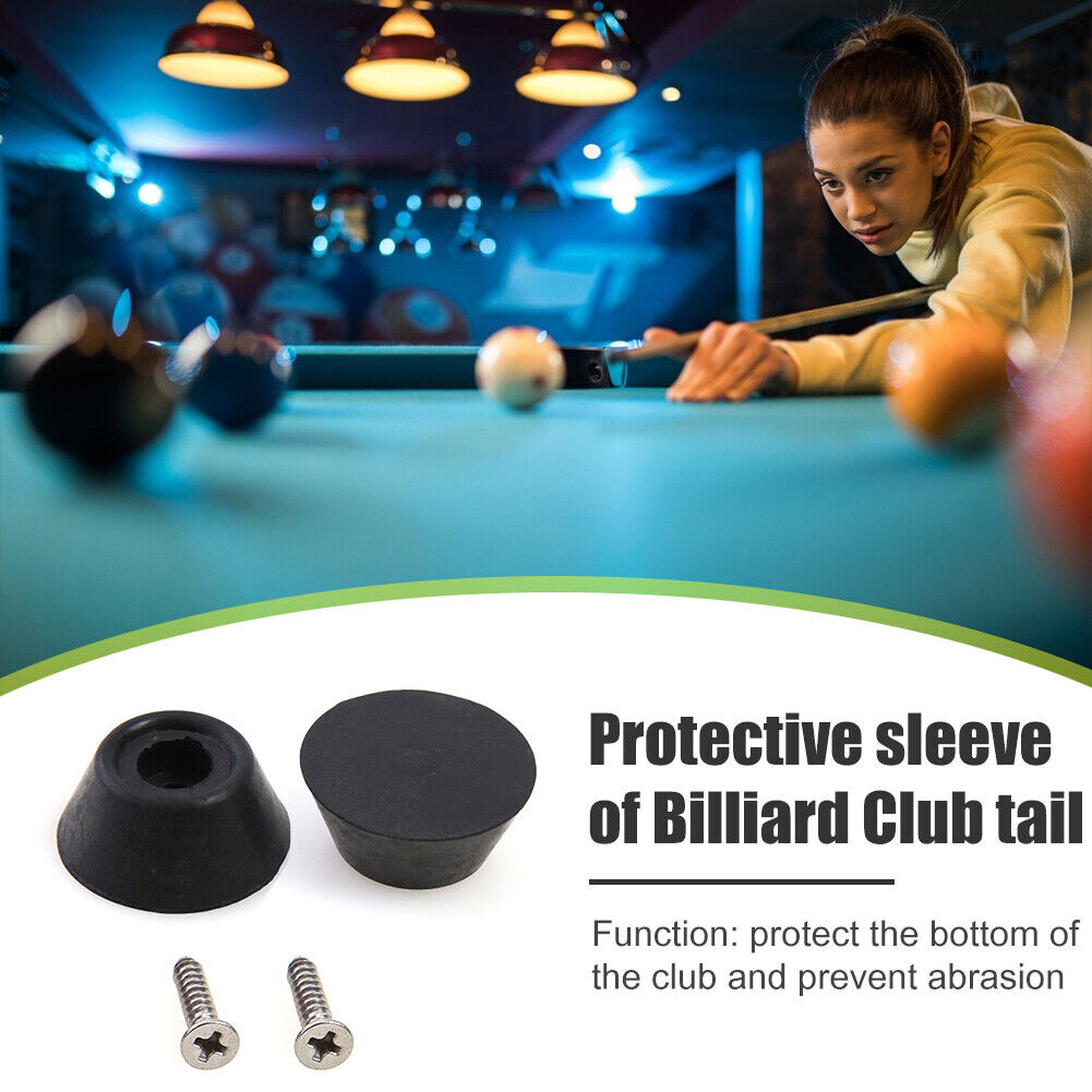 10pcs Rubber Pool Cue Tip Billiard Snooker Bottom Pole Tail Protector Cover