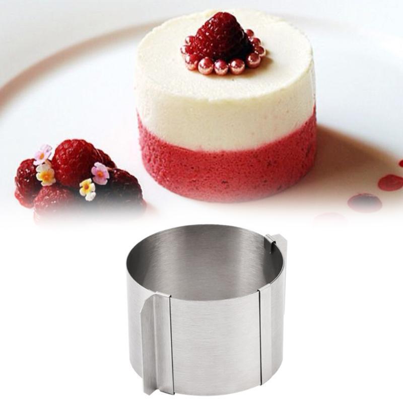 DIY Pastry Ring Mold Stainless Steel Adjustable Cake Ring Durable Round Shape