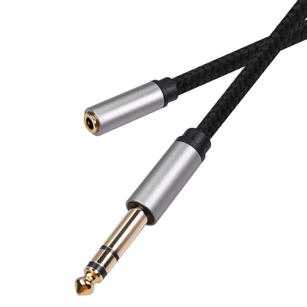 3.5mm Female to 6.35mm Male Cable TRS 1/8 Jack to 1/4 Plug Adapter (1.5m)