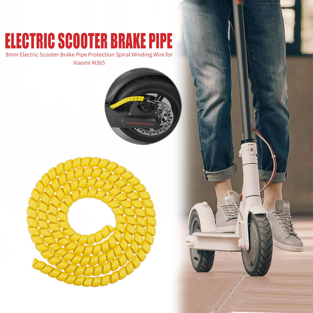 Electric Scooter Brake Pipe Protector Spiral Winding Wire for M365 (Yellow)